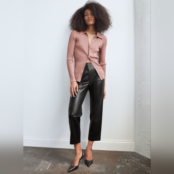 Aritzia Babaton Command Cropped Faux Leather Pant - Picture 3 of 8